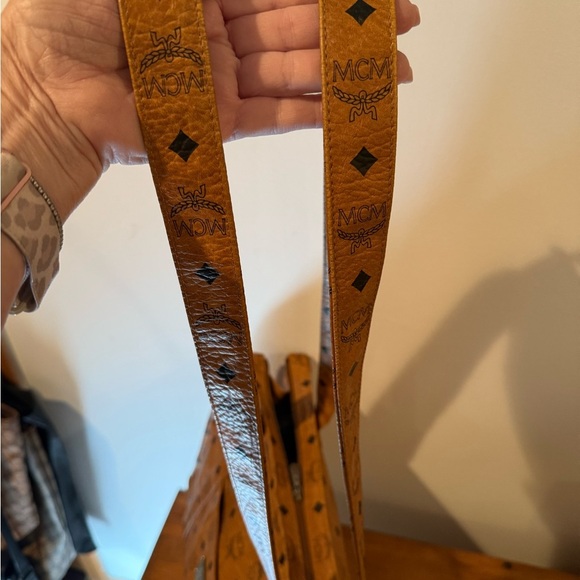 MCM Tan Monogram Shoulder Bag - Picture 3 of 13